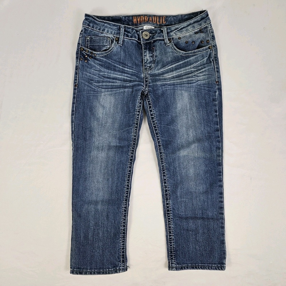 Hydraulics Denim Jeans Capris Studded Decorative Back Pockets Juniors 9/10 Boho